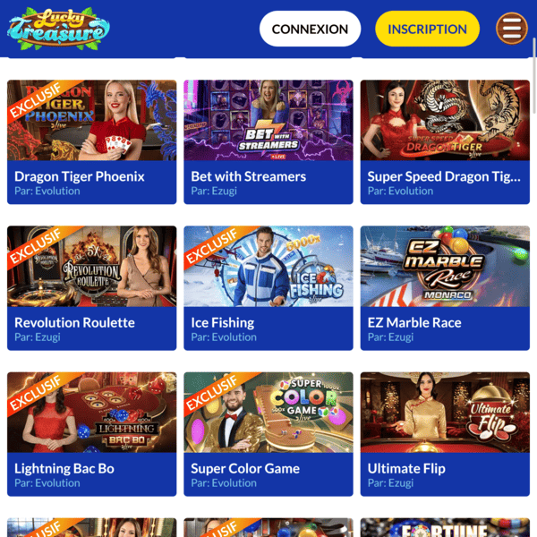 Lucky Treasure Casino — Casino en direct, grille 3